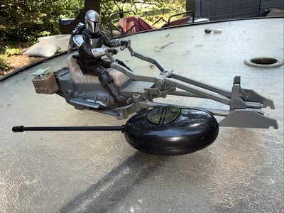 Hasbro Star Wars The Mandalorian & Grogu Speeder Bike Figure w/Remote WORKS!