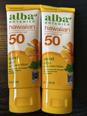 Alba Botanica Hawaiian Sunscreen Lotion SPF 50 Broad Spectrum LOT of 2