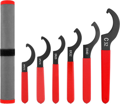 6 PCS Universal Coilover Shock Spanner Wrench Set Durable C-Shape Wrench for Mos