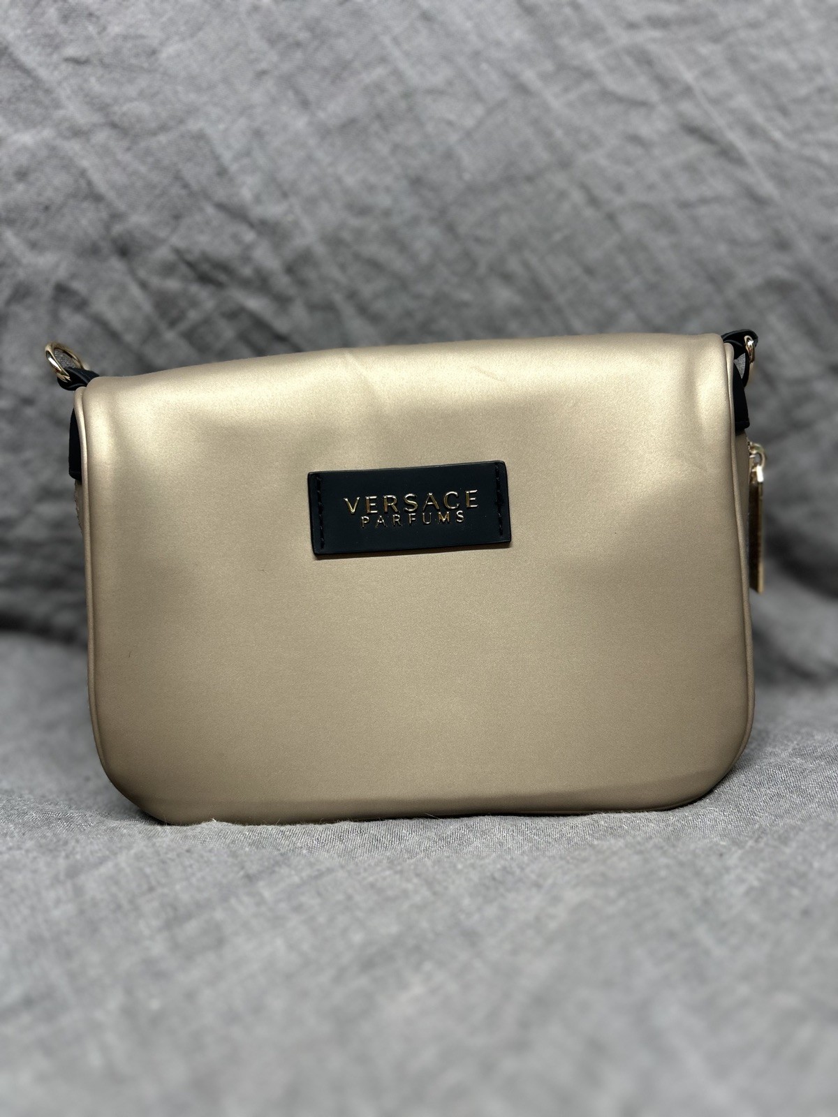 Versace Fragrance Gold Clutch Shoulder Crossbody Handbag Purse Pouch Bag New