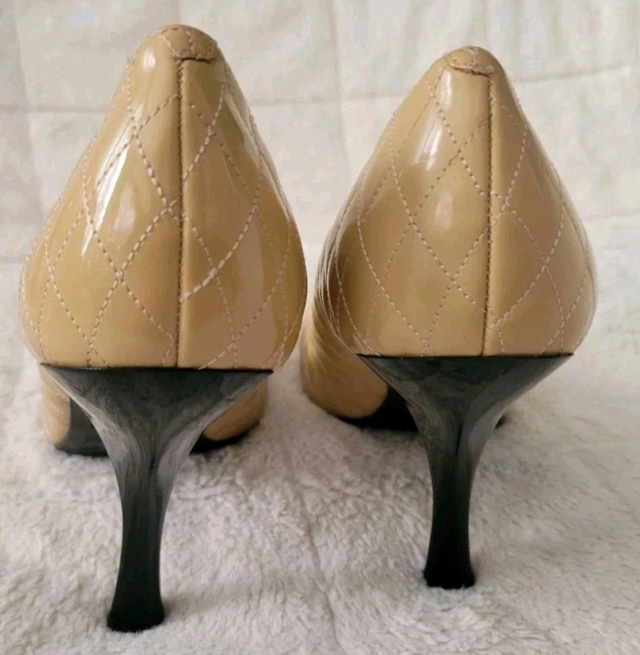 Zapatos de salón ENZO ANGIOLINI beige acolchado imitación cuero tacón alto talla US 10 Foto 3 de 4