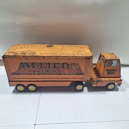 1960s Tonka Pressed Steel Allied Van Lines Tractor Trailer Made in U.S.A.
