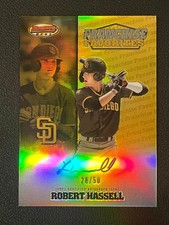Robert Hassell 2020 Bowman's Best Auto Franchise Favorites Gold Refractor /50