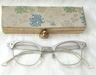 Vintage ARTCRAFT Aluminum CAT EYE Eyeglasses Frame Circa 1960's w/ Retro Case — photo 9