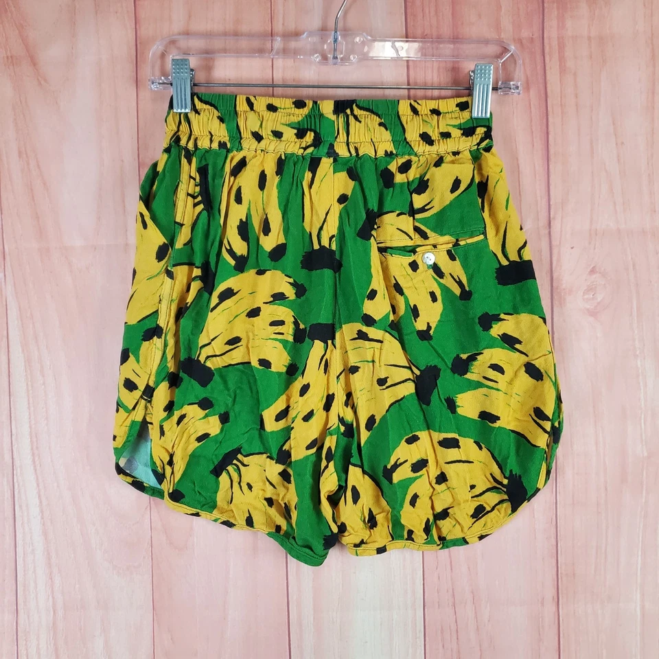 Pantalones Cortos Farm Rio Bossa Banana Calce Suelto Para Mujer XS Verde Amarillo Rayón Cordón Foto 3 de 4