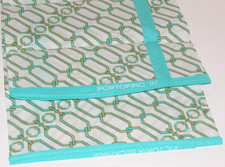 Victoria Beckham Portofino '97 Scarf Aqua Green Chain Link 20x20 in Square NEW