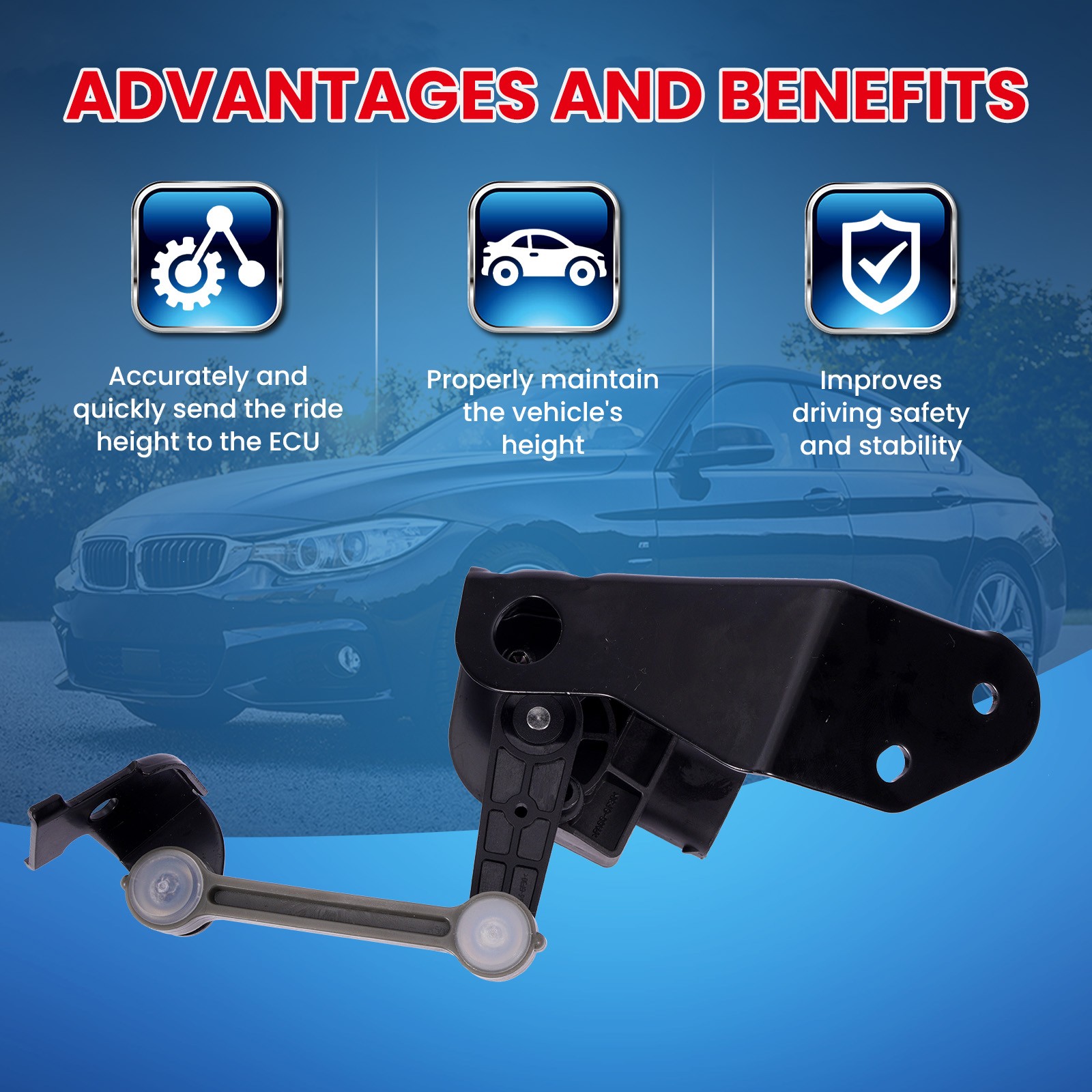 Front & Rear Ride Height Level Sensor for Audi A8 Quattro S8 Bentley Continental