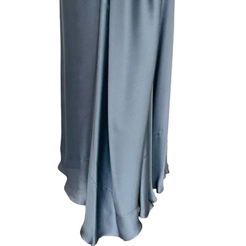 Marchesa Notte One Shoulder blau Seide Rosette langes Kleid festliches Kleid - Bild 9 von 13