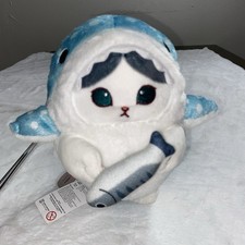 mofusand cat shark with baby fish 8” plush