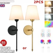 2x Wireless Wall Lights Wall Sconces RGB Dimmable LED Wall Lamp Battery Operated