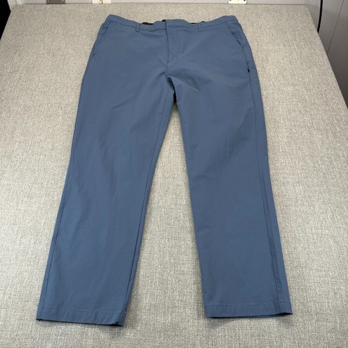 01.Algo Chino Pants Mens 42x30 Blue Performance Nylon Spandex Blend Zip Pocket