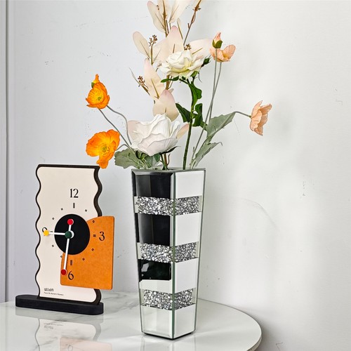 Flower Vase Crushed Diamond Mirrored Vase for Home Decor Flowers Centerpieces AU - Picture 7 of 15