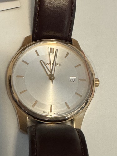 Wenger Men's 01.1441.107 City Classic Silver Dial Brown Leather Strap Watch - Picture 7 of 9