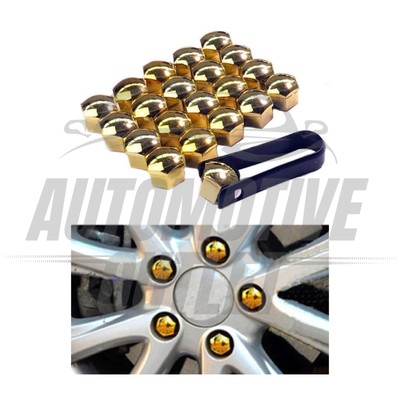 20 PCS 19mm Chrome Wheel Nut Covers – Universal Fit For VW, BMW, Mercedes & More