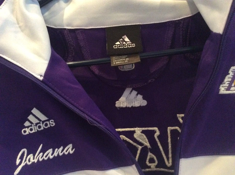 Adidas NBA Los Angeles Lakers Purple/White Warmup Jacket Youth Small (Johana) - Изображение 3 из 4