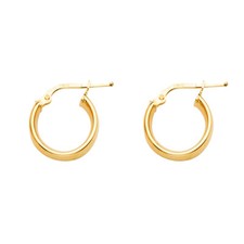Wellingsale 14k Yellow Gold 5mm Basic Hollow Hoop Earrings 13 x 13 mm 