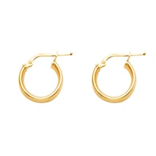Wellingsale 14k Yellow Gold 5mm Basic Hollow Hoop Earrings (13 x 13 mm)