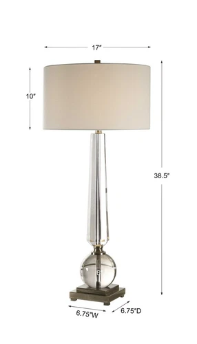 STUNNING CRISTA MODERN XXL 39" CUT CRYSTAL TABLE LAMP UTTERMOST 27883 - Picture 5 of 5