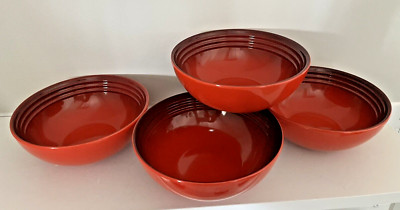 Le Creuset Cerise  16 Cm Cereal 4 Pc Bowl Set NEW 6.25'' Salad