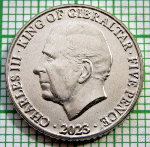 GIBRALTAR 2023 5 PENCE, Coronation of King Charles, UNC yes we combine postage - Picture 6 of 6