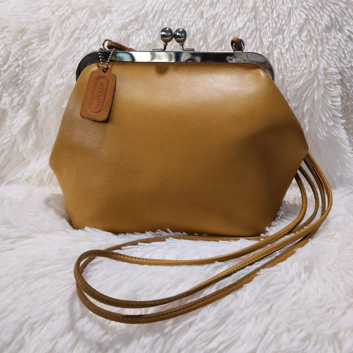 Beautiful Vintage COACH Original LINDY Kisslock 9003 Clutch Bag MUSTARD -  RARE | eBay