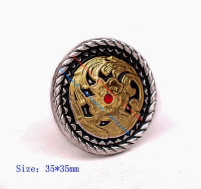 6x 1-3/8'' Rose Flower Antique Silver Gold Rope Edge Leathercraft Saddles Conchos