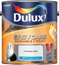 Dulux Paint Easycare Matt- 2.5L - Cornflower White - Paint - Washable & Tough