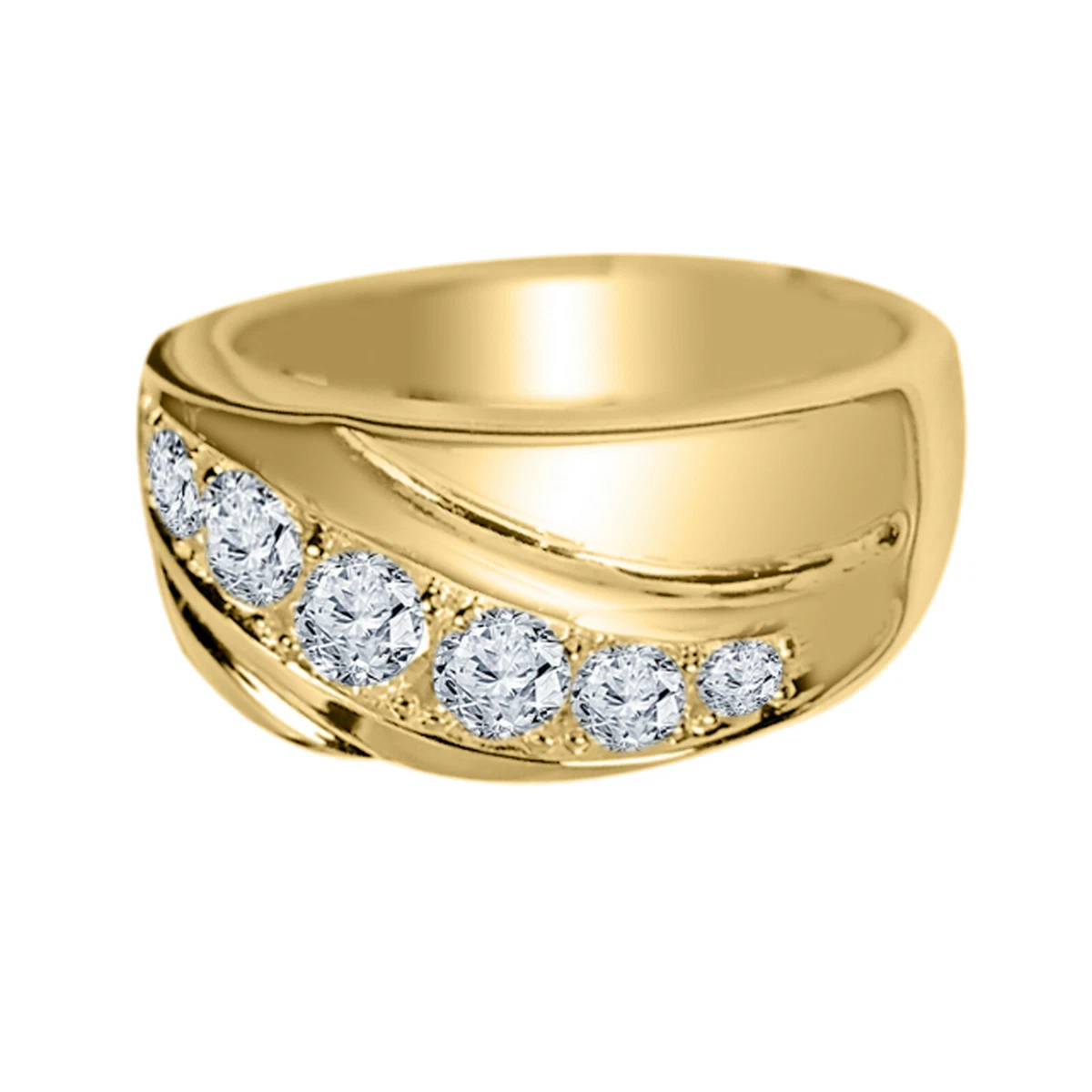 2Ct Simulated Diamond 14K Yellow Gold Plated Men s Engagement Ring