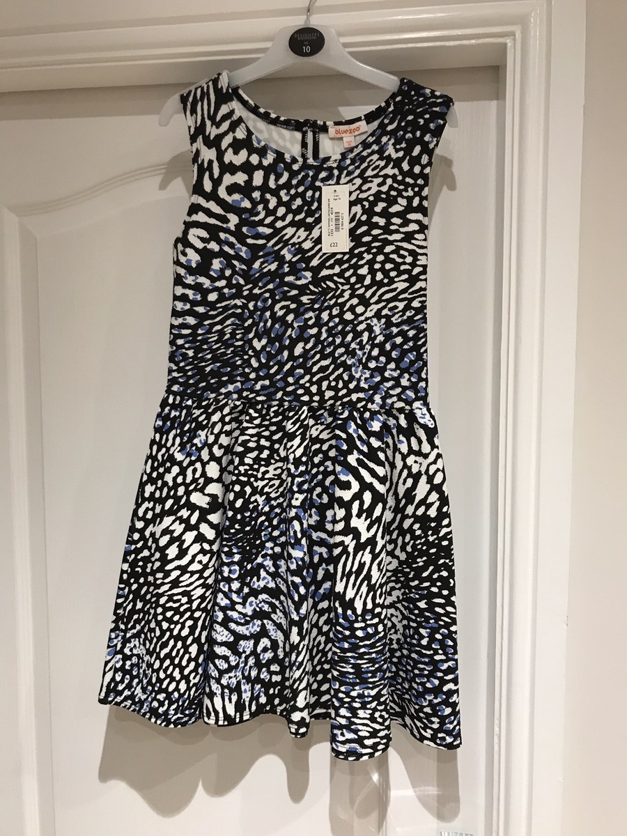 Bluezoo Girls Animal Print Skater Dress, Age Brand New UK