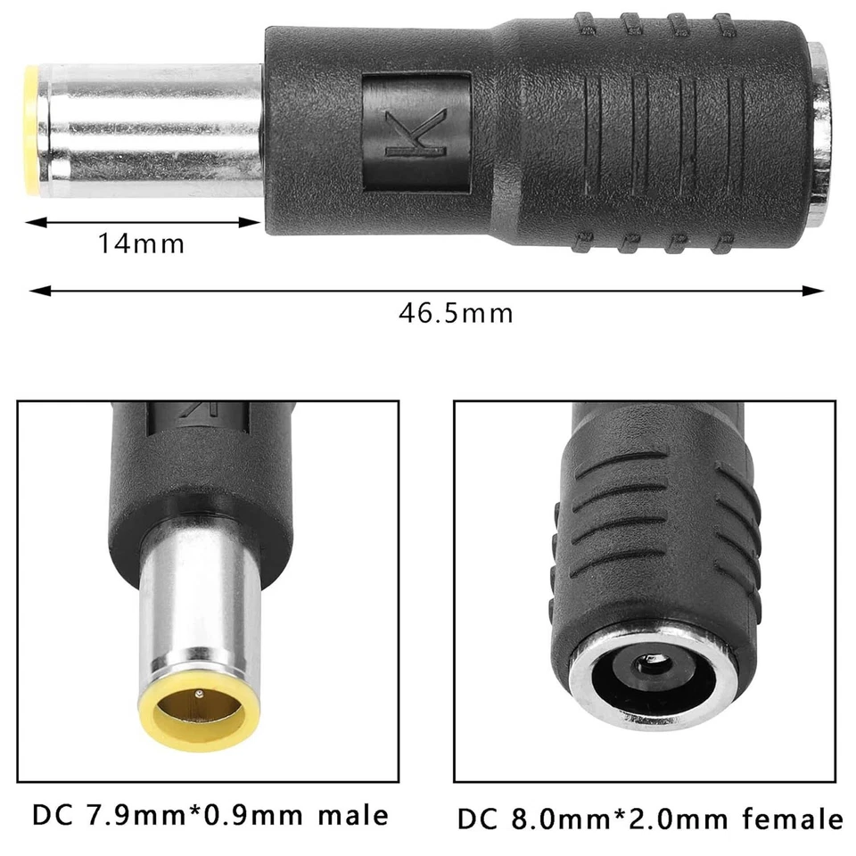 DC 7.9mm x 5.5mm Male to DC 8.0mm x 2.0mm 8020 Female Power Adapter Solar Panel - Image 3 of 4
