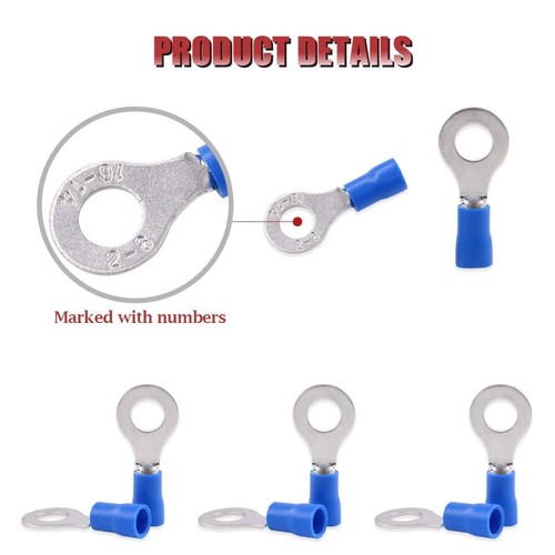 Wire Crimp Terminal Splice PVC Insulation Round Cold Press Cable End Connectors - Picture 8 of 31