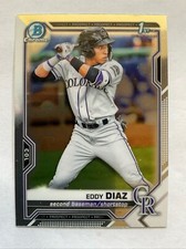 2021 Bowman Chrome EDDY DIAZ 1st Bowman RC Colorado ROCKIES #BCP-33