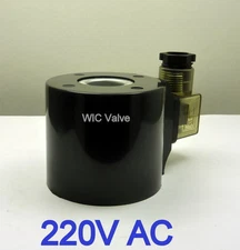 WIC Valve 2L Series 220V AC Encapsulated Solenoid Coil DIN 43650A Connector LED 
