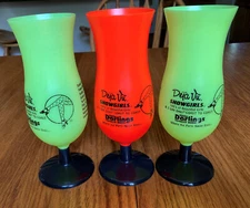 3 Deji Vu Showgirls Plastic Stemmed Drinking Glasses  LNC