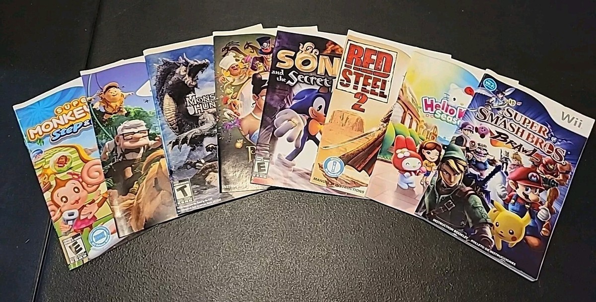 NINTENDO WII MANUAL/BOOKLET ONLY LOT (No cases/games) Most Dual