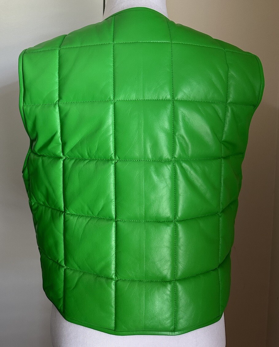 Bottega Veneta Men's Leather Puffer Jacket Vest Green Size S Bottega Veneta Men's Leather Puffer Jacket Vest Green Size S