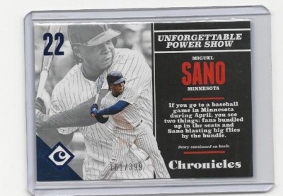 Miguel Sano  # 161  / 399  Chronicles  2017 Minnesota Twins Limited Card