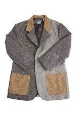 Lizwear Wool Blend Tweed Blazer Coat Women's Size 12 Brown Gray, Lined, Academia