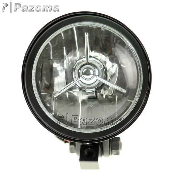 4.5" Motorcycle Tri-Bar Bullet Headlight Head Lamp For Harley Bobber Chopper - Image 3 of 4
