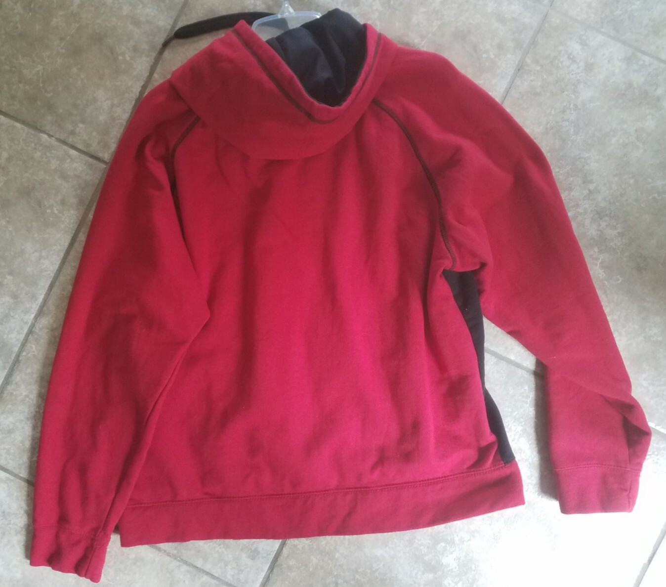 FILA Autentico Logo Rosso Felpa con Cappuccio Pullover Felpa con Cappuccio Adulto Grande Ottimo