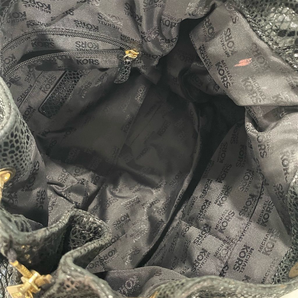 Michael Kors Black python Snakeprint Leather Shou… - image 4