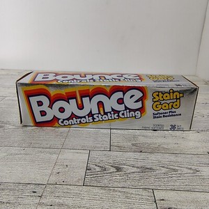 1987 Vtg Bounce Stain Gard Fabric Softener Dryer Sheets Static Cling Silver Box