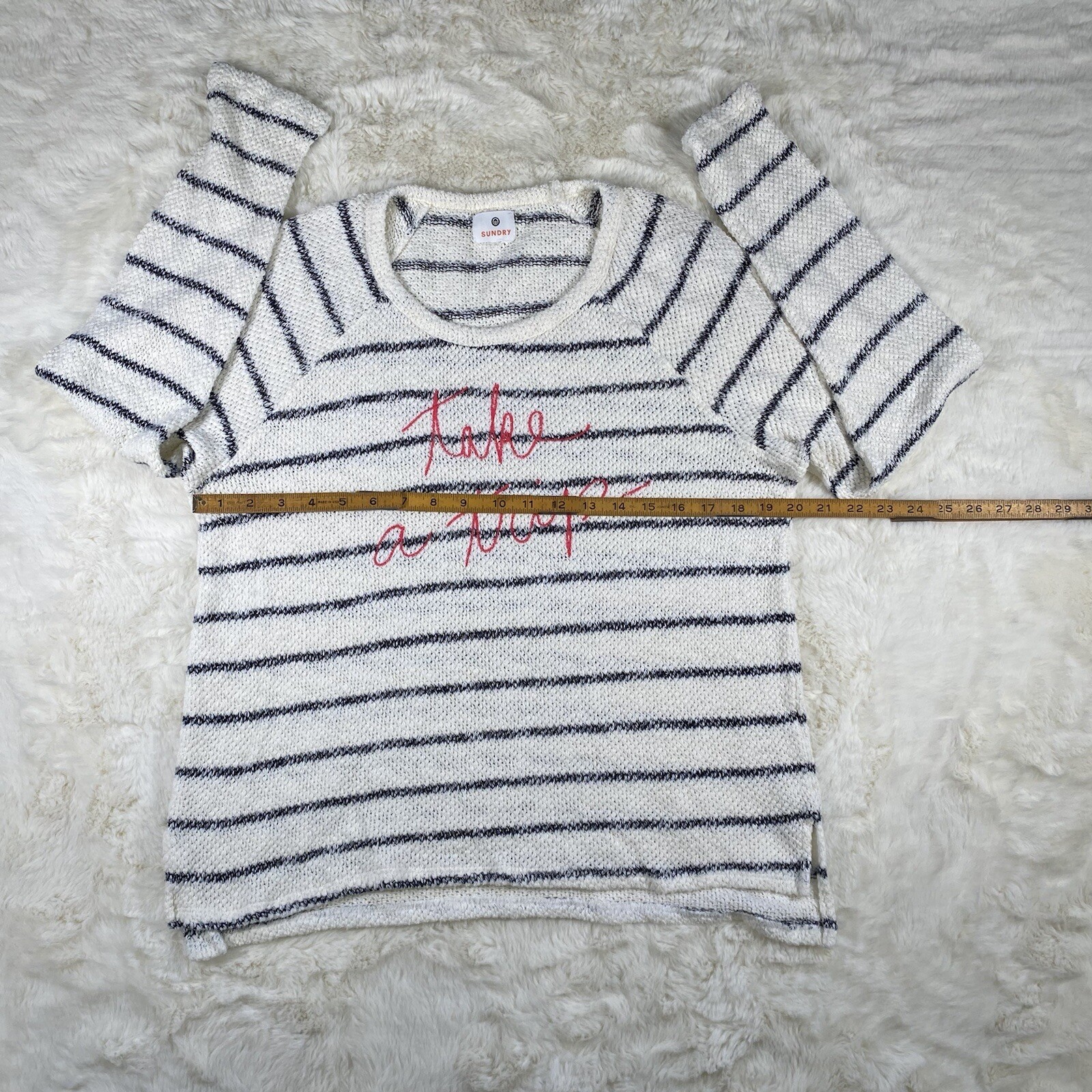 Sundry “Take A Trip Stripe” Raglan Sweater Womens Size 3 (See Measurement)