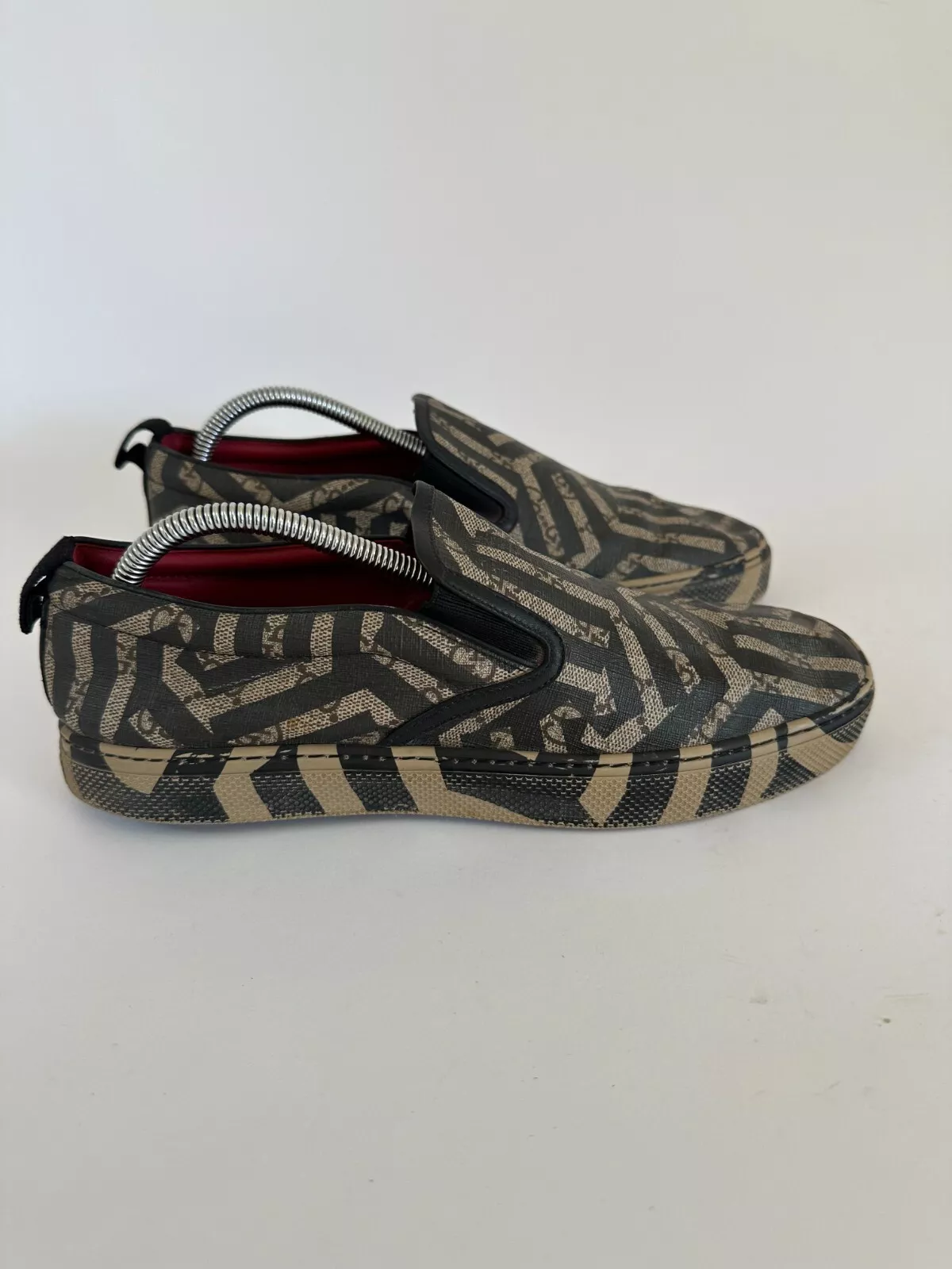 Baskets à enfiler Gucci beige/noir GG Caleido en toile Dublin taille 7 Royaume Uni