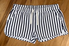 NWOT ZARA GIRLS WHITE  NAVY STRIPED SWEAT SHORTS SIZE 8 DD