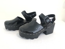 Tory Burch Lug Sole Clogs Sling Back Black Patent Leather Size 7 NWOT