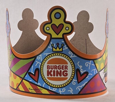 Burger King Crown Paper Hat BRITTO Shipped in a Box BK B K