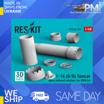 Reskit RSU48-0194 1/48 F-14 (B, D) ''Tomcat'' open exhaust nozzles for GWH kit