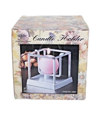 Silver Swinging Candle Holder 5"X5" Davco Limited Candle Not Included