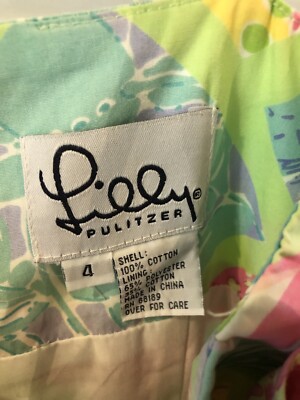 Vintage Lilly Pulitzer Patchwork Pattern Dress size 4 White Label